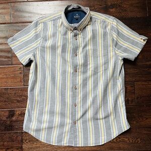 Ben Sherman short sleeve stretch button down striped shirt L